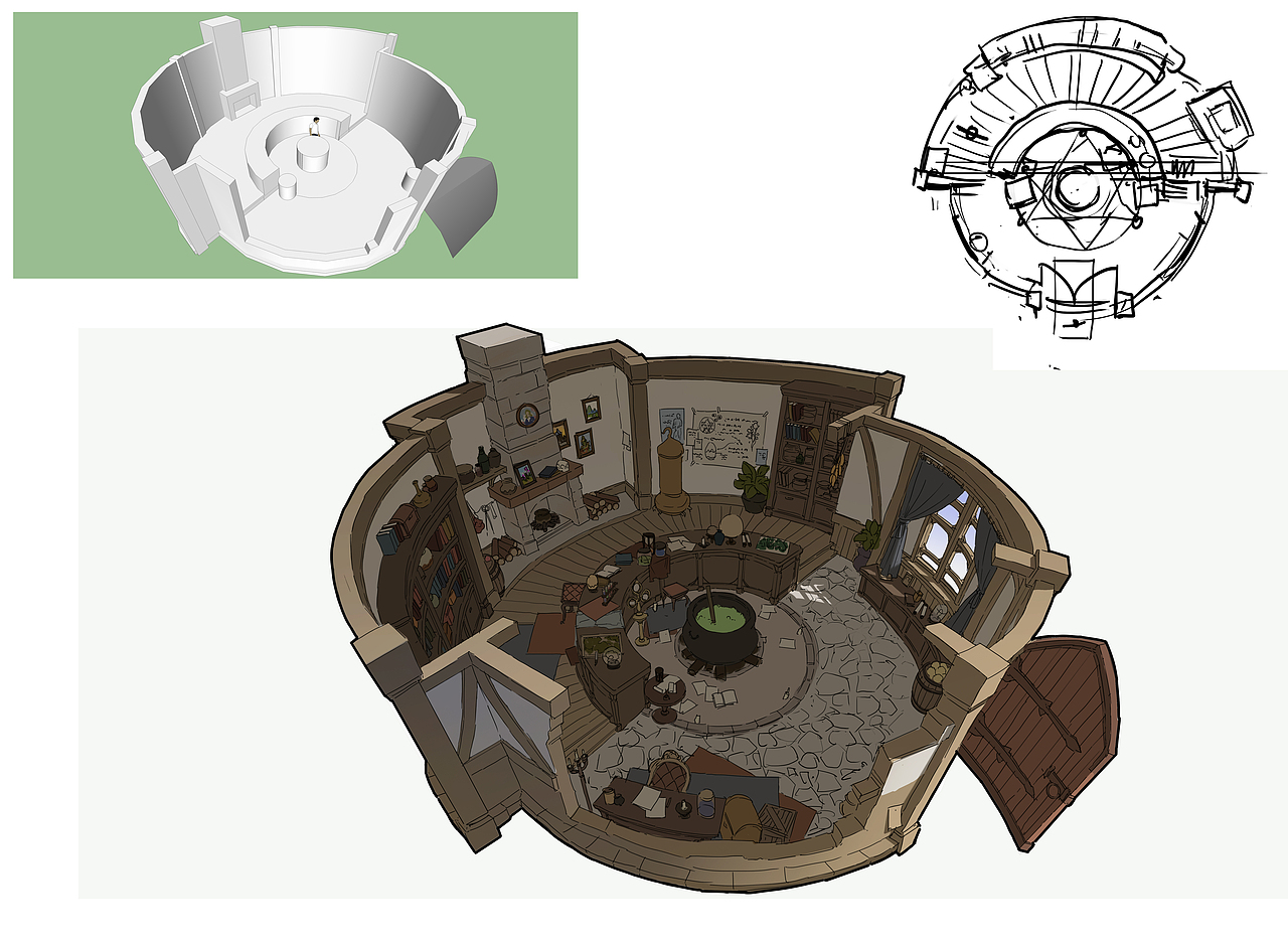 洛克猴室内设计课范《magic room》（图ZMTM0ODExNTgw） - 游戏原画 - 站酷设计师艺数绘CG原创素材 - 站酷ZCOOL