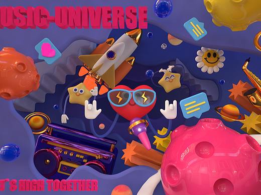 C4D合集【潮流Q版可爱风格IP设计以及场景展示】