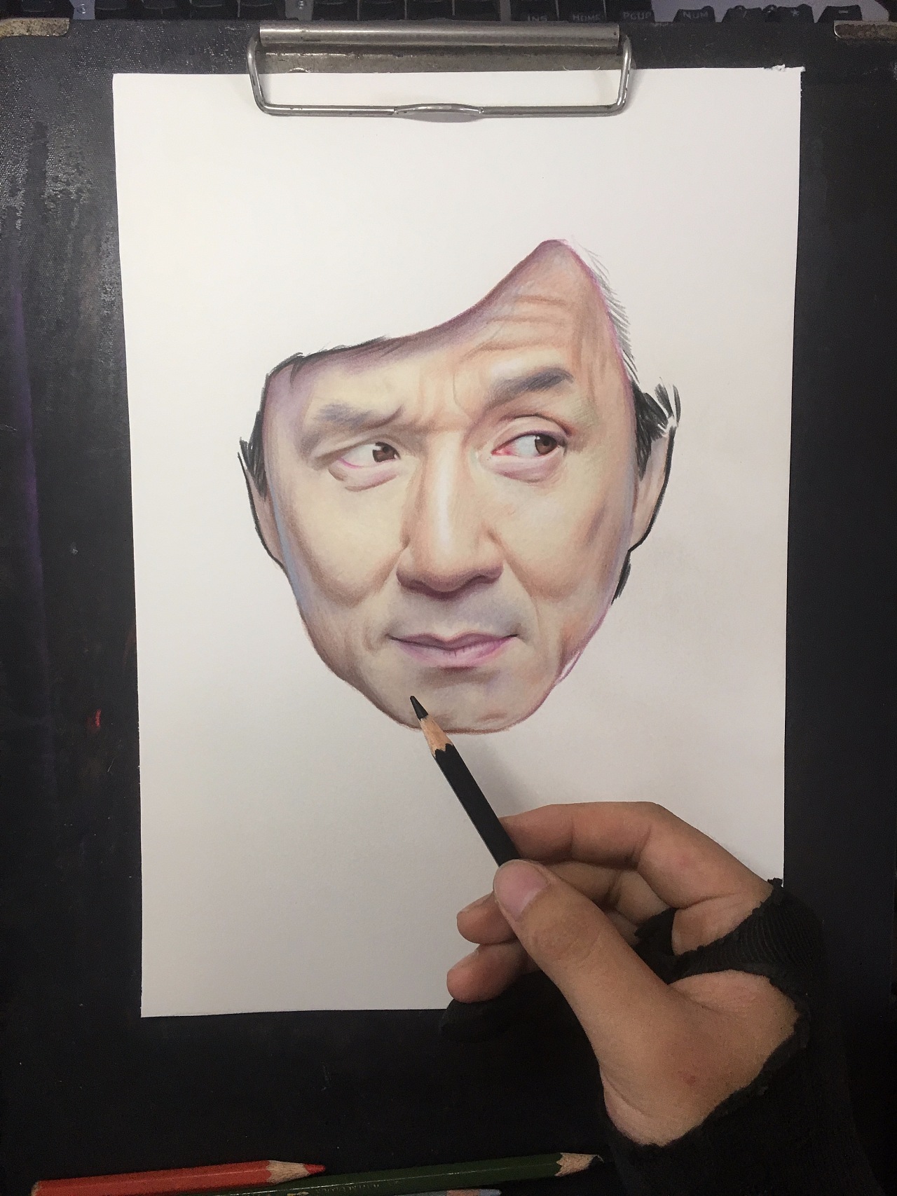 彩铅手绘成龙大哥