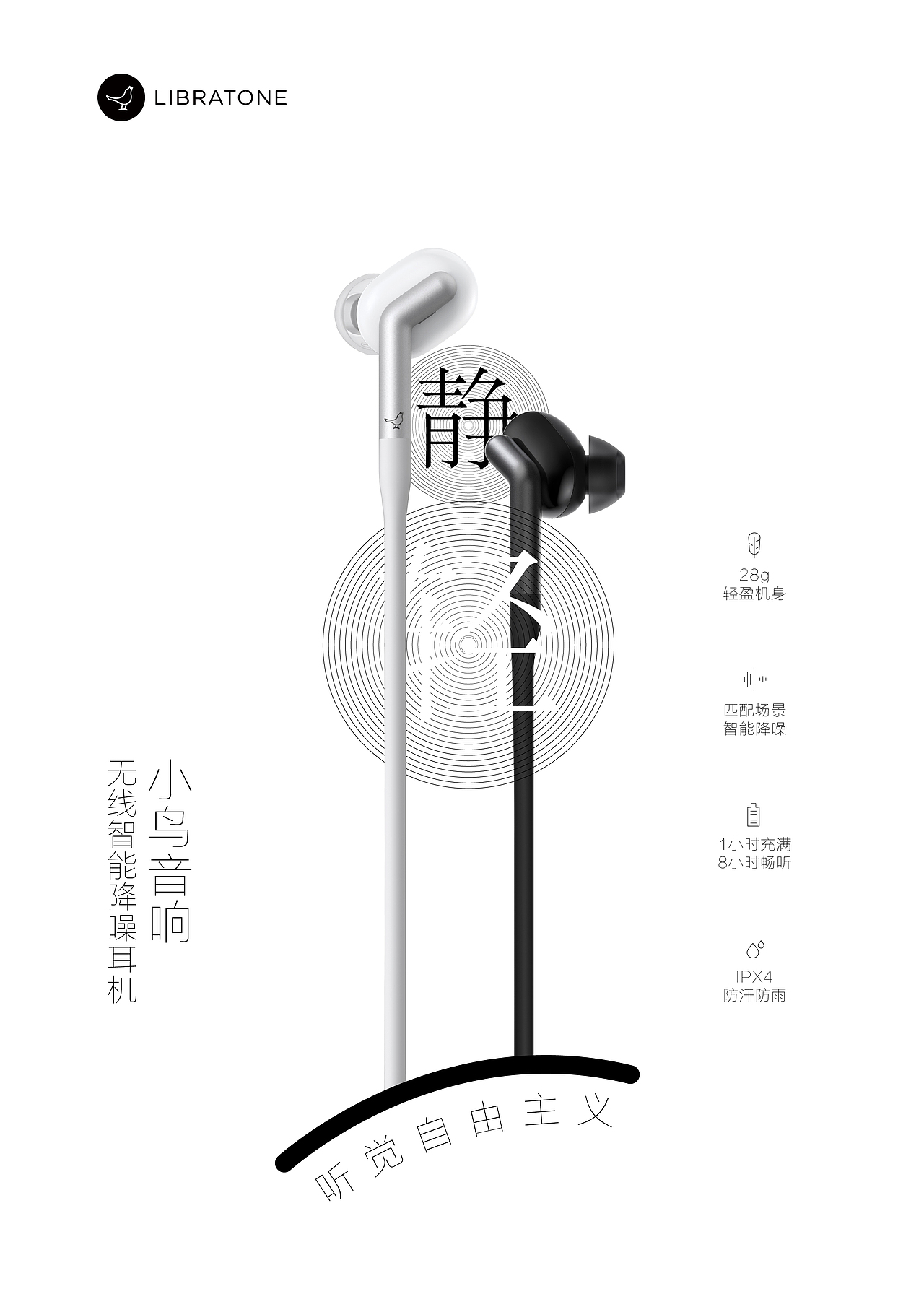 小鸟音响 无线智能降噪耳机海报