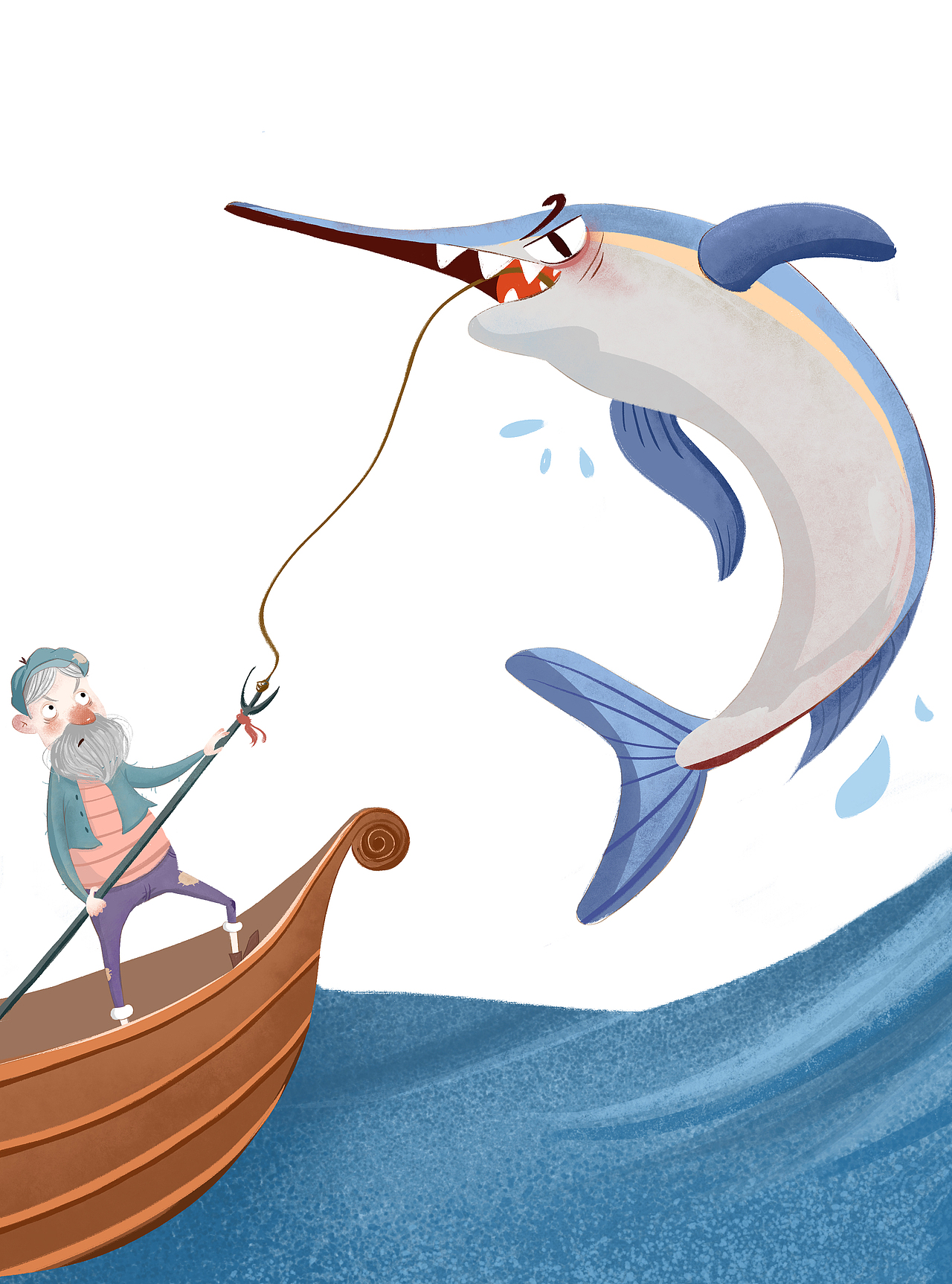 老人与海|插画|儿童插画|roroovo_原创作品-站酷zcool