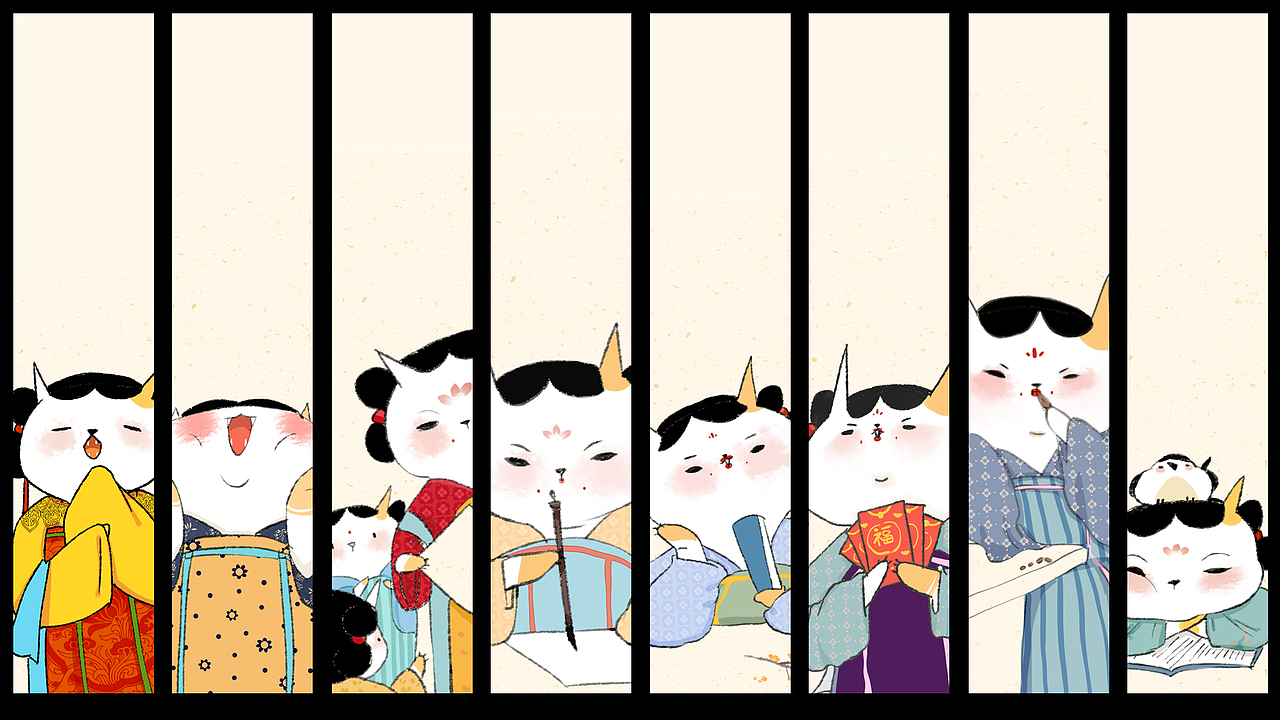 猫美人合集（图ZMTUwMzU4NTA4） - 创作习作 - 站酷设计师宅喵橙子原创素材 - 站酷ZCOOL