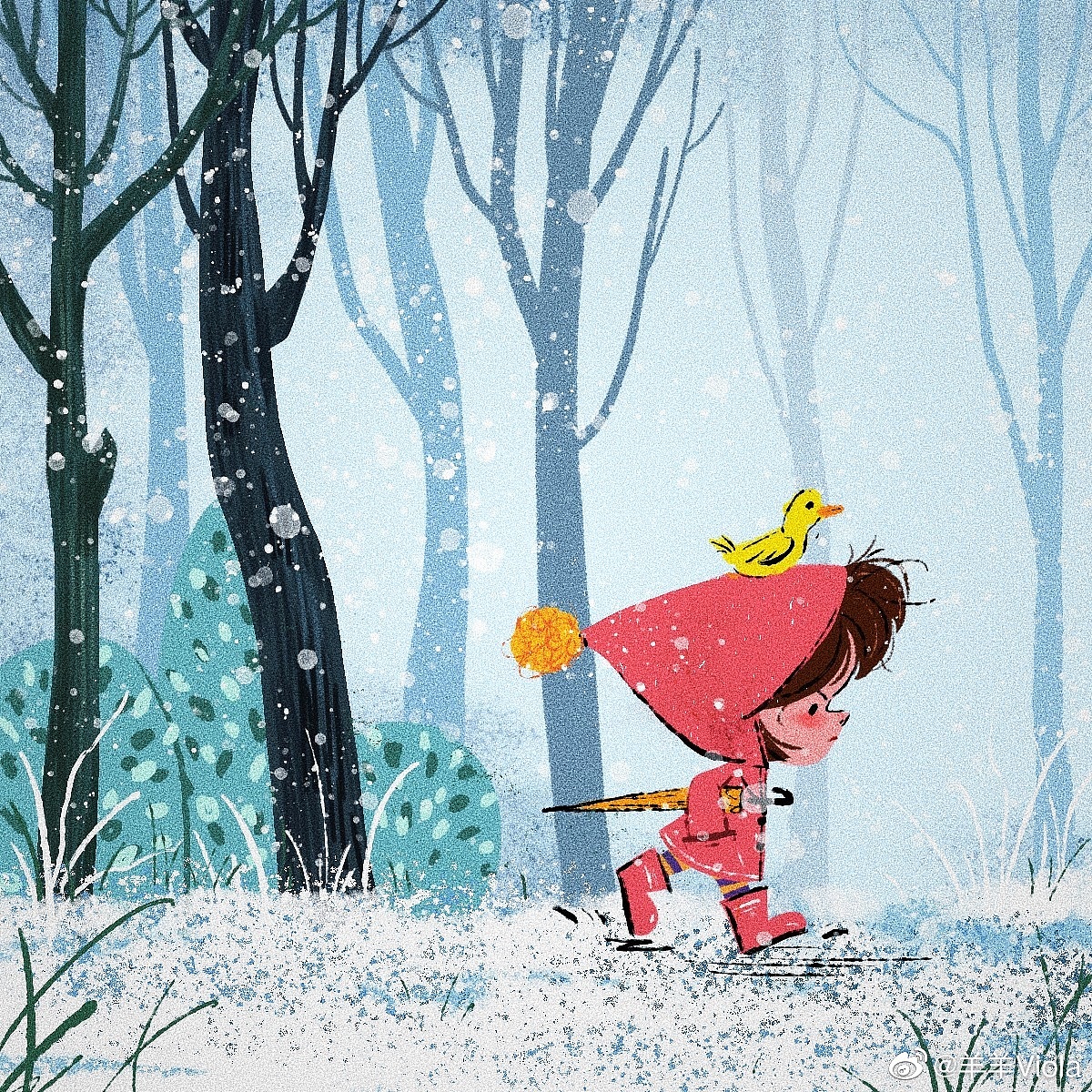 关于冬天的儿童绘本故事 雪的孩子|插画|绘本|行鱼xy - 原创作品 - 站酷 (ZCOOL)