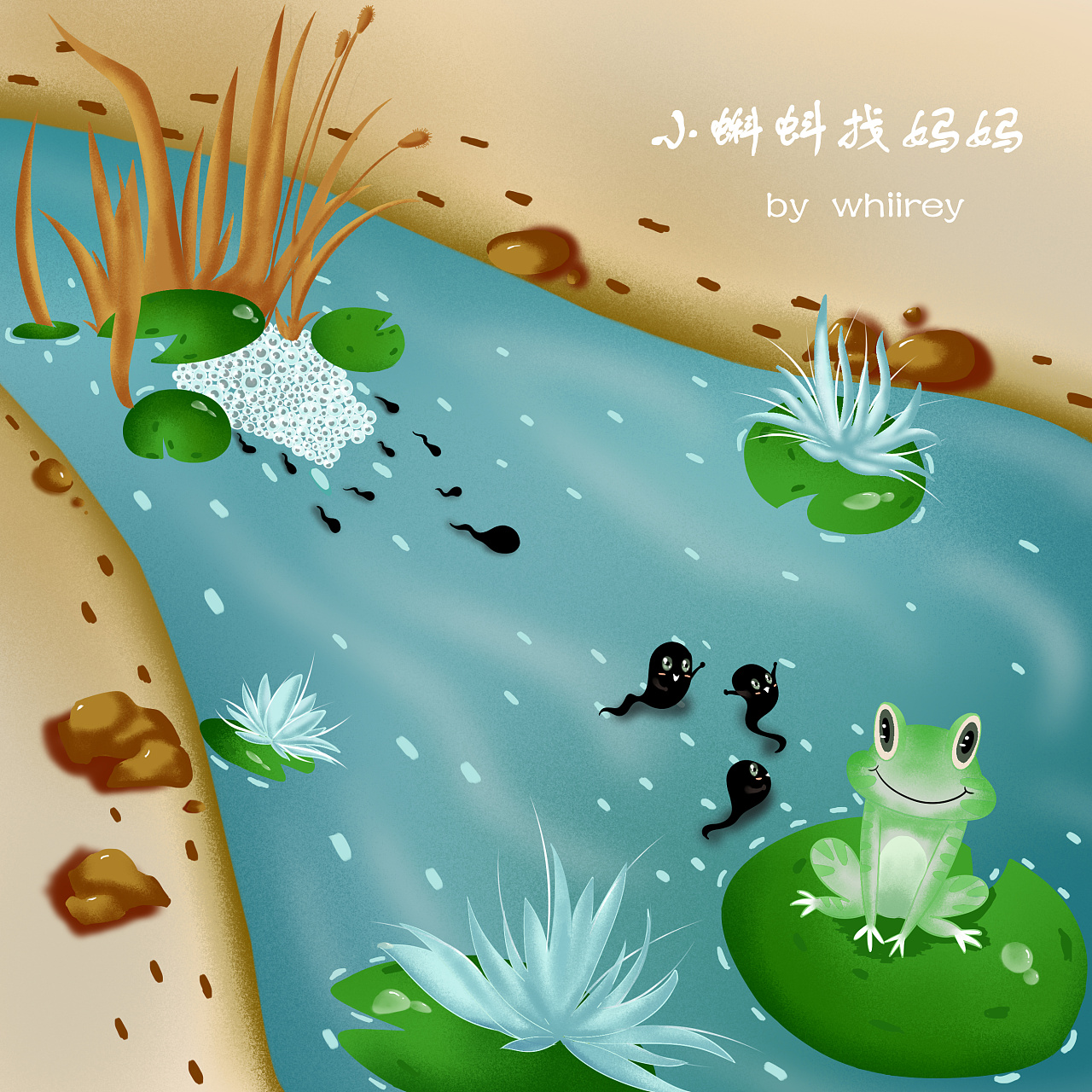小鱼池塘设计图__风景漫画_动漫动画_设计图库_昵图网nipic.com