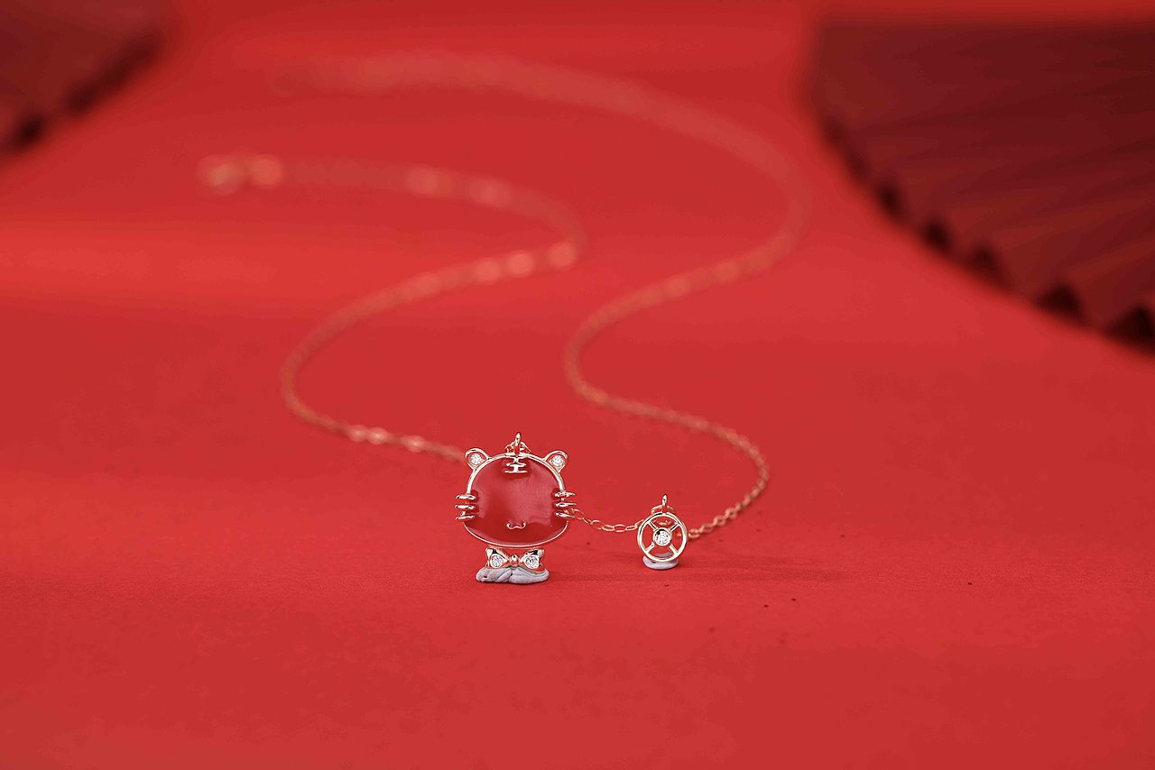 虎年饰品银饰品项链新年手链首饰拍摄电商静物产品拍照