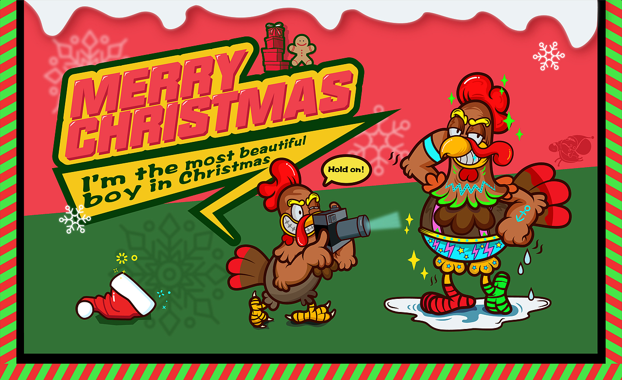 圣诞节最靓的火鸡仔——AI矢量插画习作（图ZMTg4OTU4MzA0） - 创作习作 - 站酷设计师竹一竹原创素材 - 站酷ZCOOL