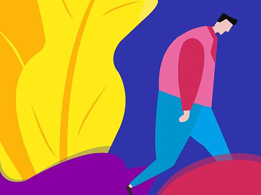 行走的人、插画