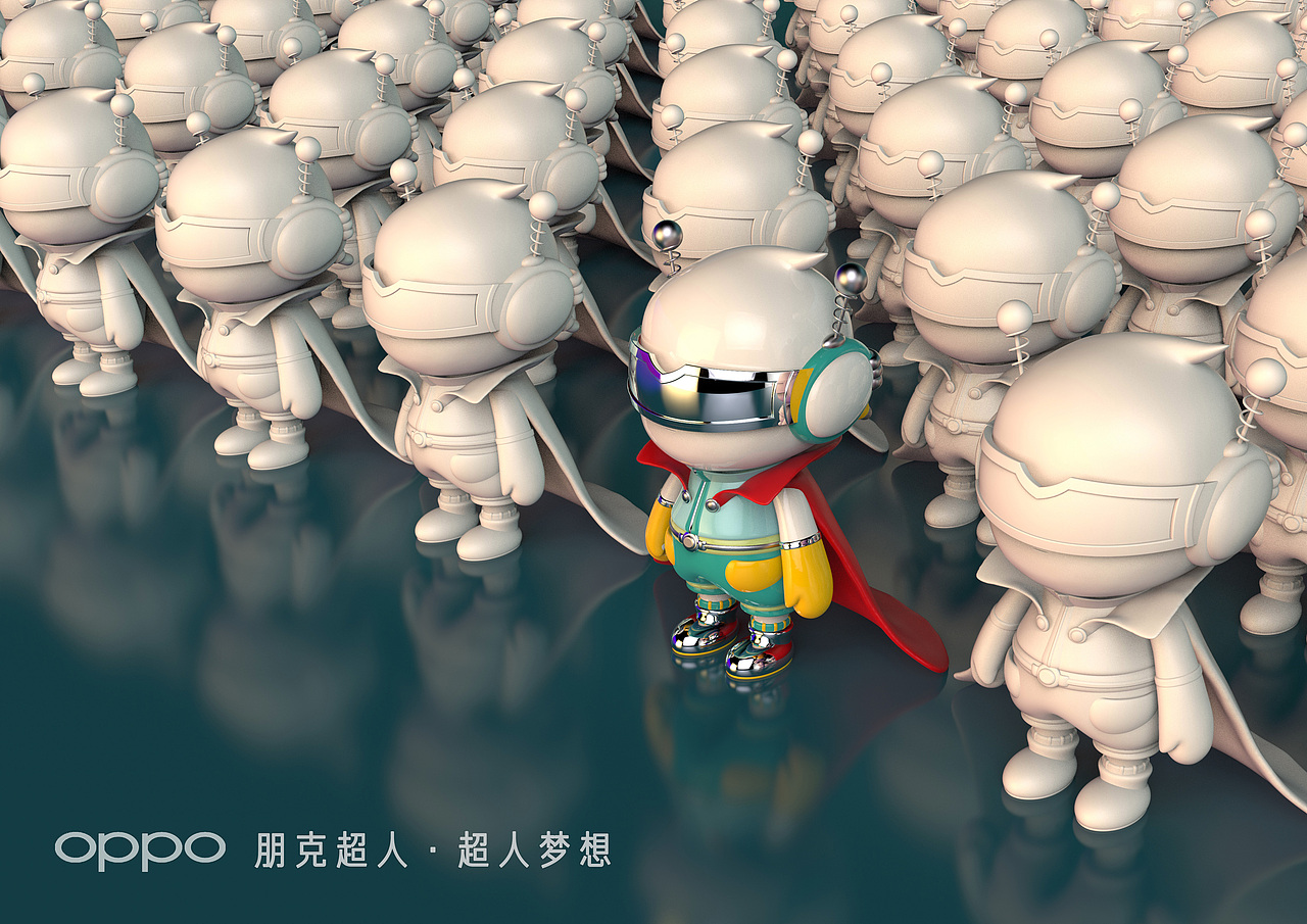 oppo小欧形象设计时光旅行家朋克超人