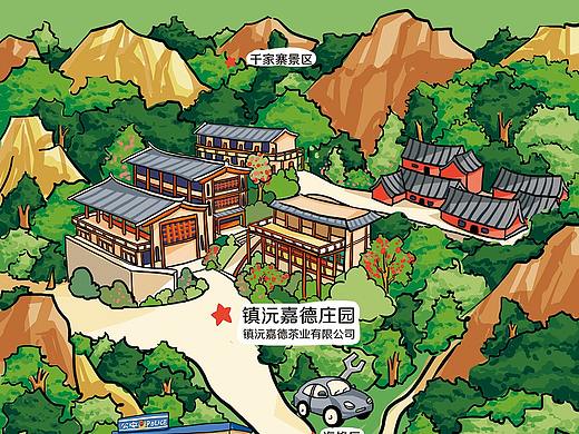 茶山+建筑手绘地图