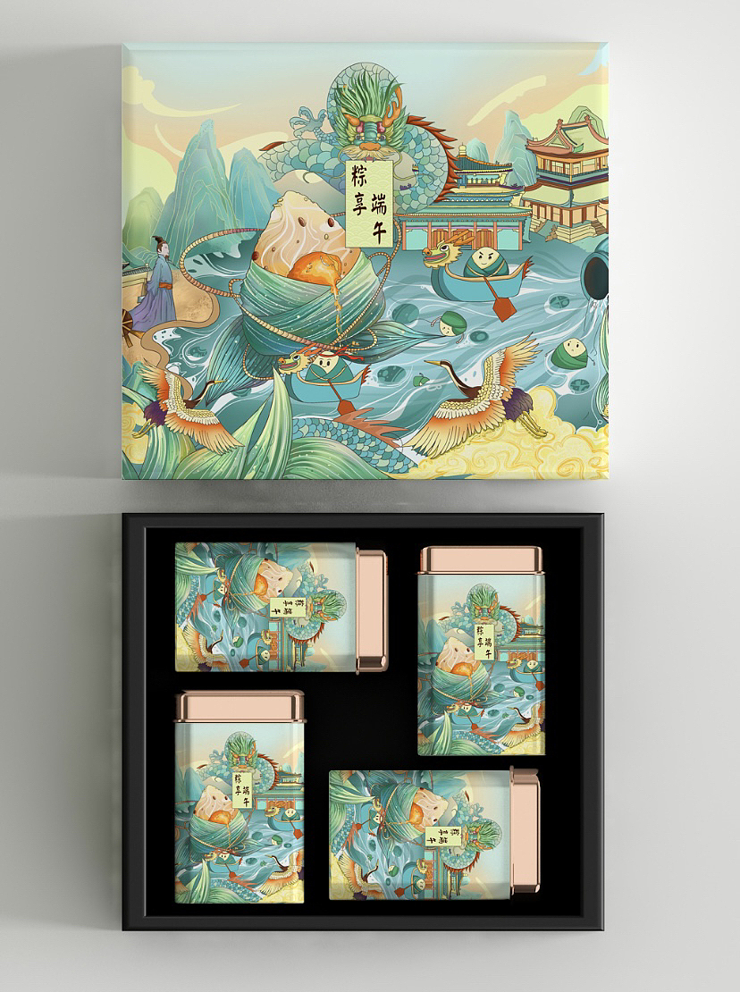 关于粽子包装设计，不会还有产品还没有出端午礼盒叭