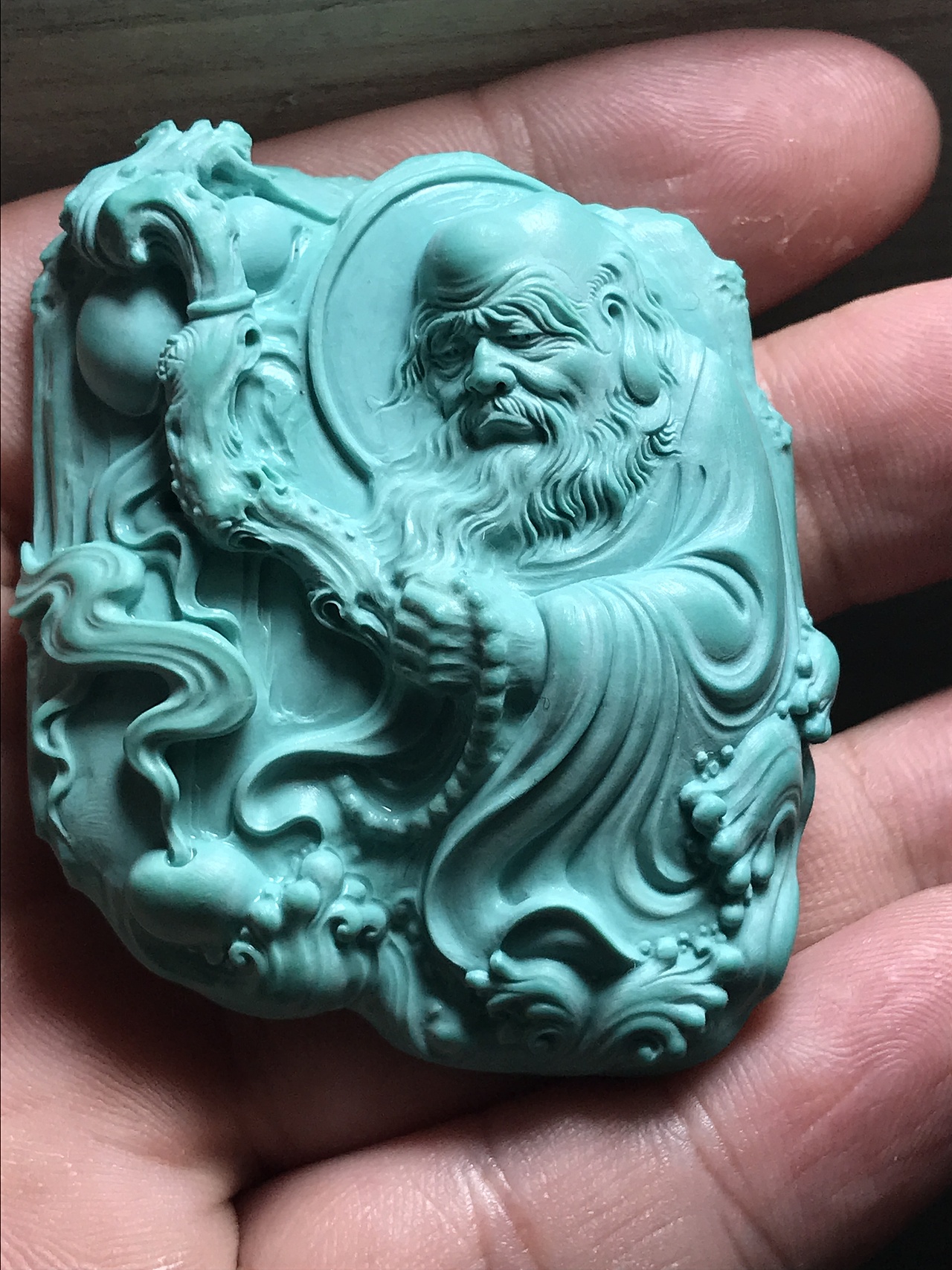 绿松石-《达摩渡江》