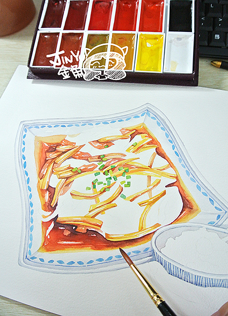 【深夜食堂】手绘川菜美食第六菜:鱼香肉丝