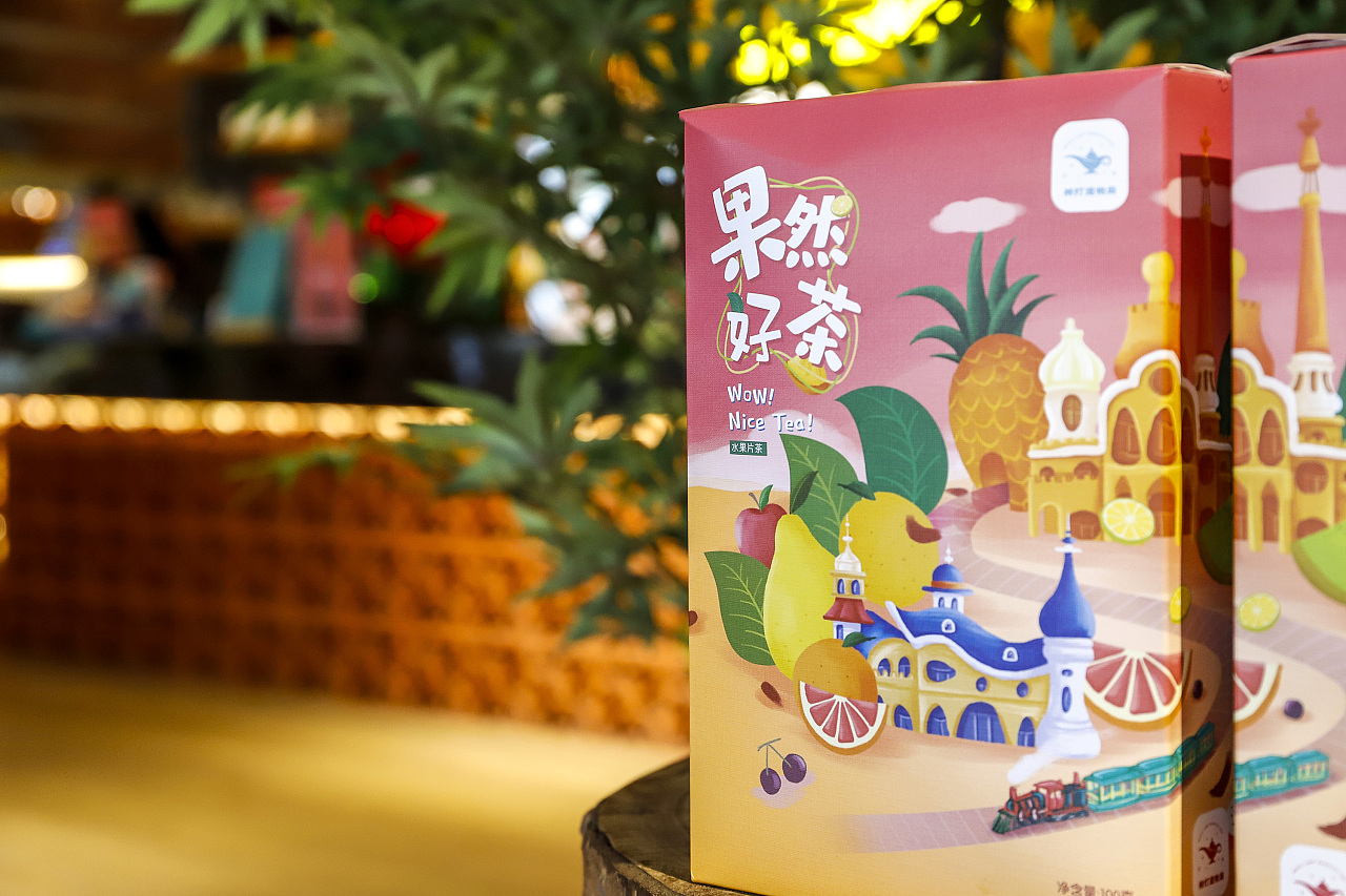 果然好茶外包装插画