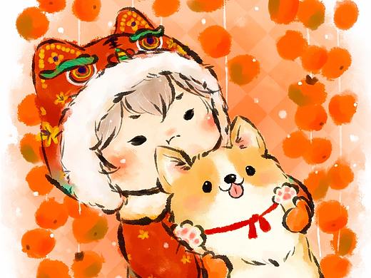 狗年明信片（个人主页-ZMjcwNjE5MjA=） - 艺术插画 - 站酷设计师Timonzeus原创素材 - 站酷ZCOOL