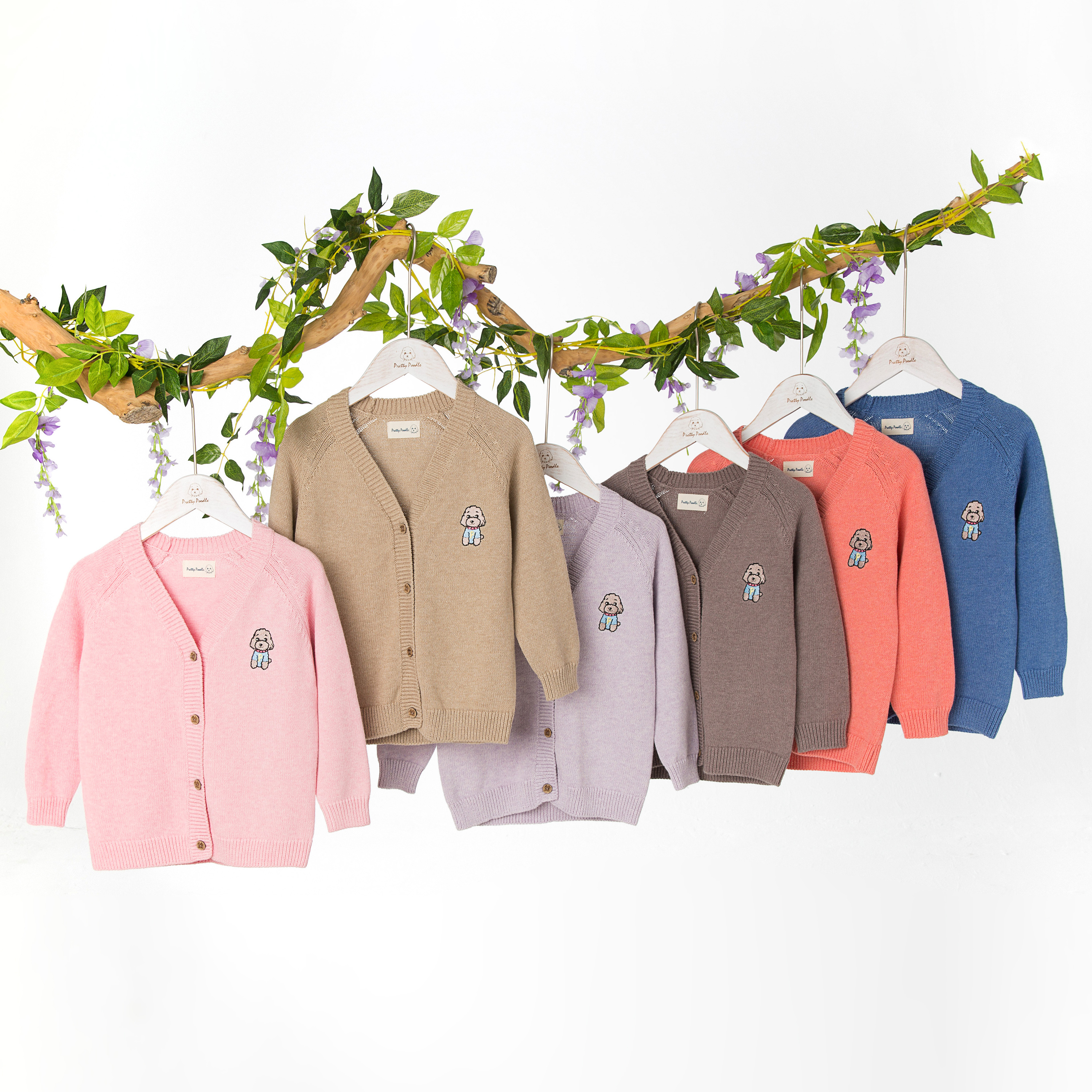 童装毛衣服装网店拍摄童装创意平铺挂拍组合图细节图