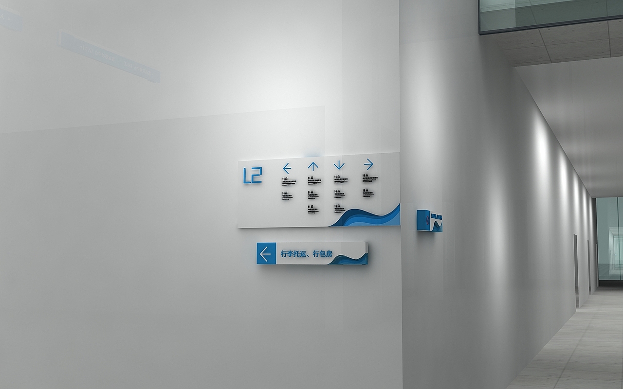 邮轮码头全套导视牌设计3D设计效果图