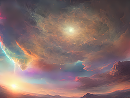 #AI創(chuàng)作實驗室#大地天空，融合相交，古老神秘