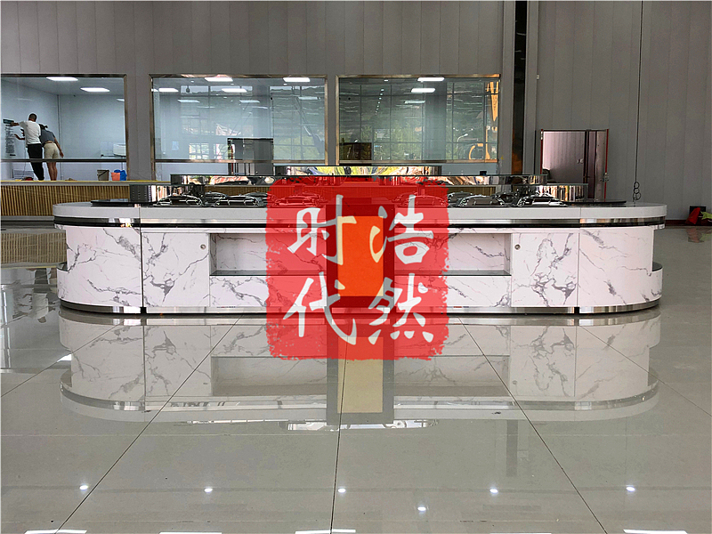 机关食堂纳米石纹板定制取餐台自助餐厅设计