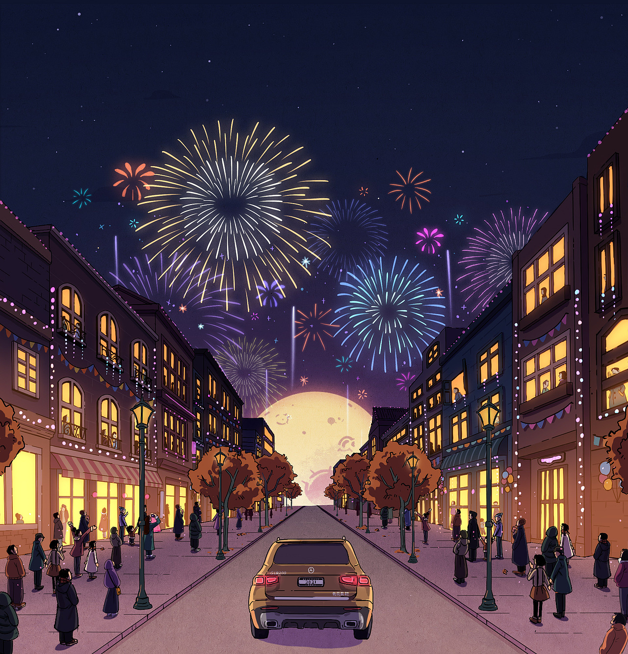 奔驰新年动画部分分镜设计（图ZMjM5MDQ1NTEy） - 商业插画 - 站酷设计师锅巴巴巴巴巴巴巴原创素材 - 站酷ZCOOL