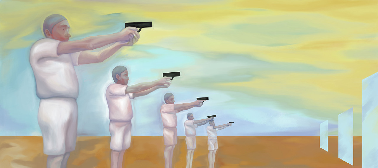 我手里握着一把枪