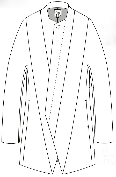 斜立领门襟浑然一体,卓然天成,融入高纯度羊毛面料之中,实乃精品