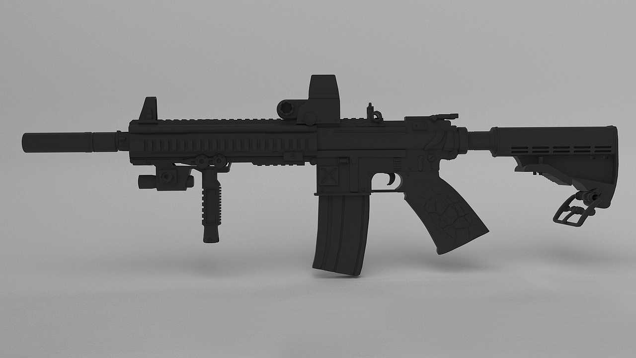 M4枪械 建模练习（图ZOTU5MzQxMDA=） - 机械/交通 - 站酷设计师粗眉萝卜头原创素材 - 站酷ZCOOL