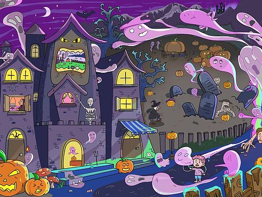 万圣节（个人主页-ZNjY5MDUzNDA=） - 艺术插画 - 站酷设计师瑾楠原创素材 - 站酷ZCOOL