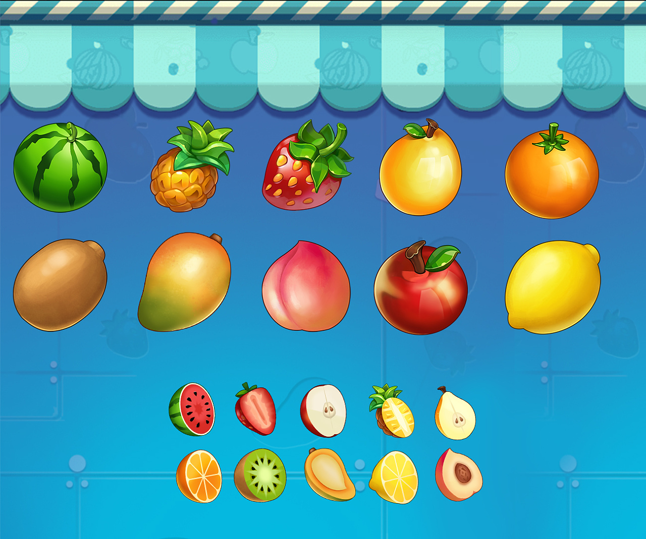 水果图标|ui|游戏ui|小猪佩奇肩上纹 - 原创作品 - 站酷 (zcool)