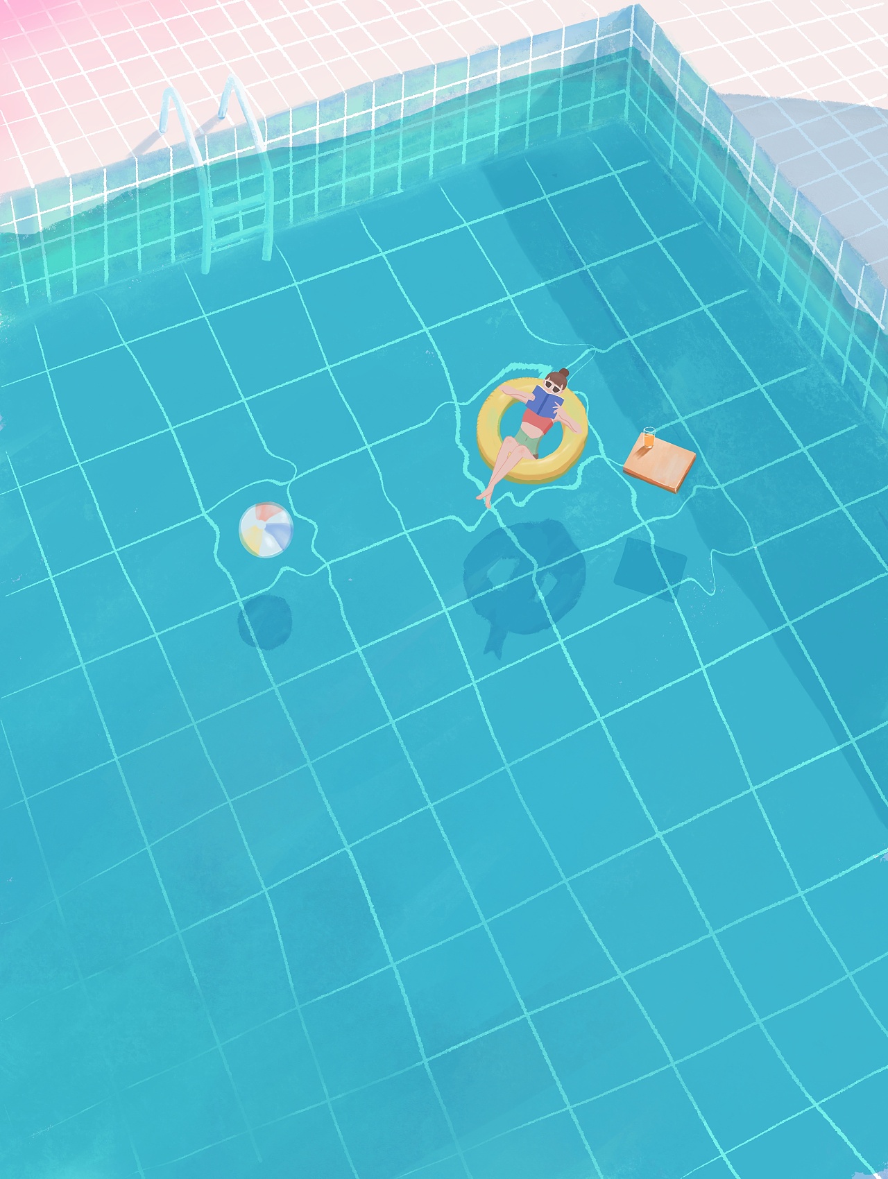夏日-泳池|插画|创作习作|懒人小当家 - 原创作品 - 站酷 (zcool)
