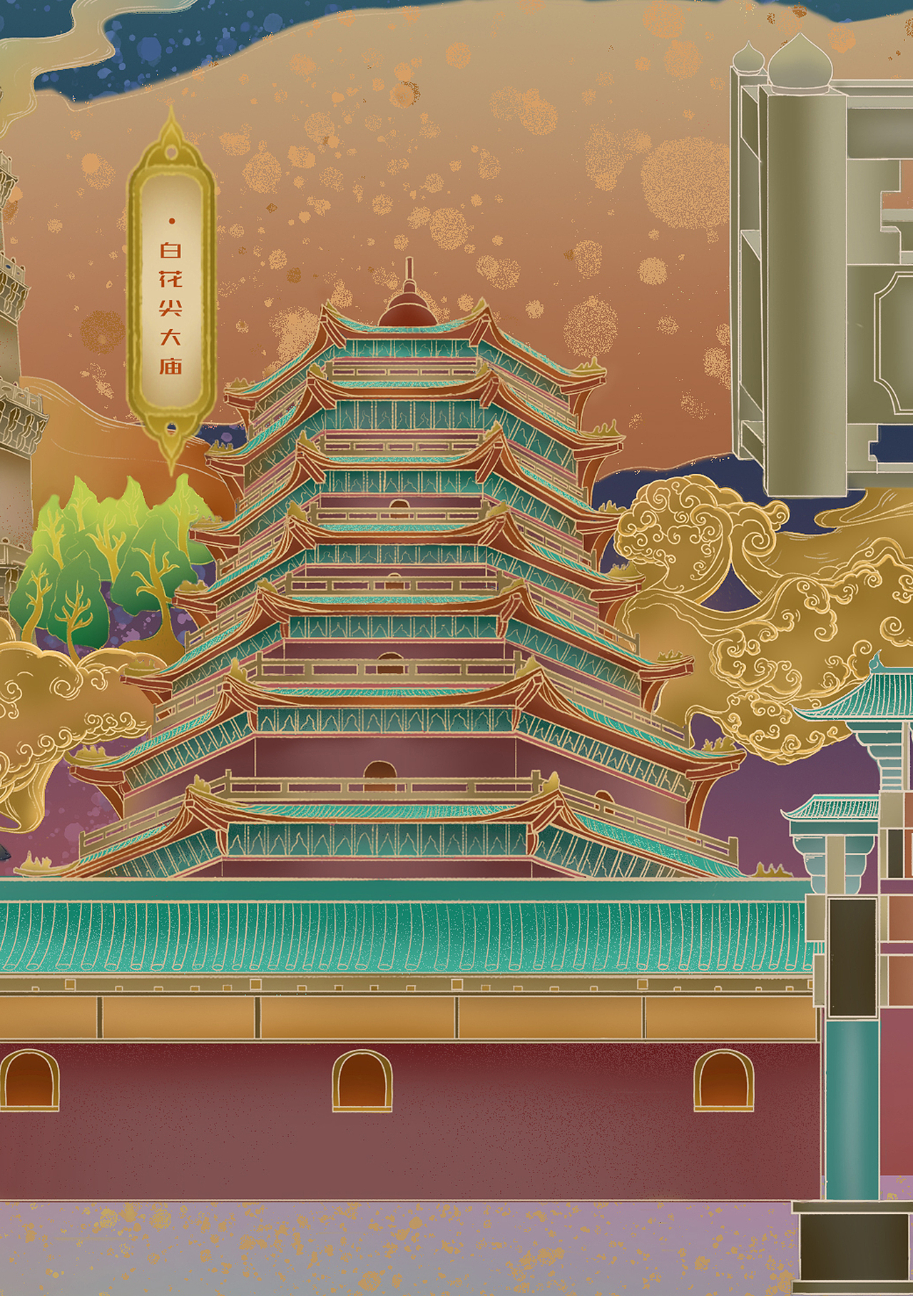 印象鮀城———汕头城市景点插画设计