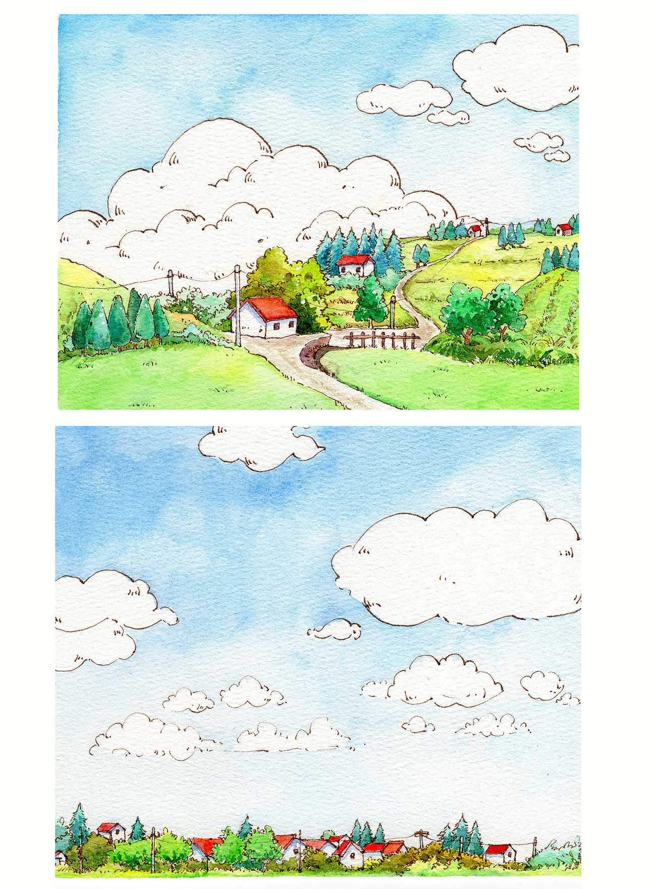 钢笔淡彩（图ZMjU2NTUxMjYw） - 绘画 - 站酷设计师泡影min原创素材 - 站酷ZCOOL