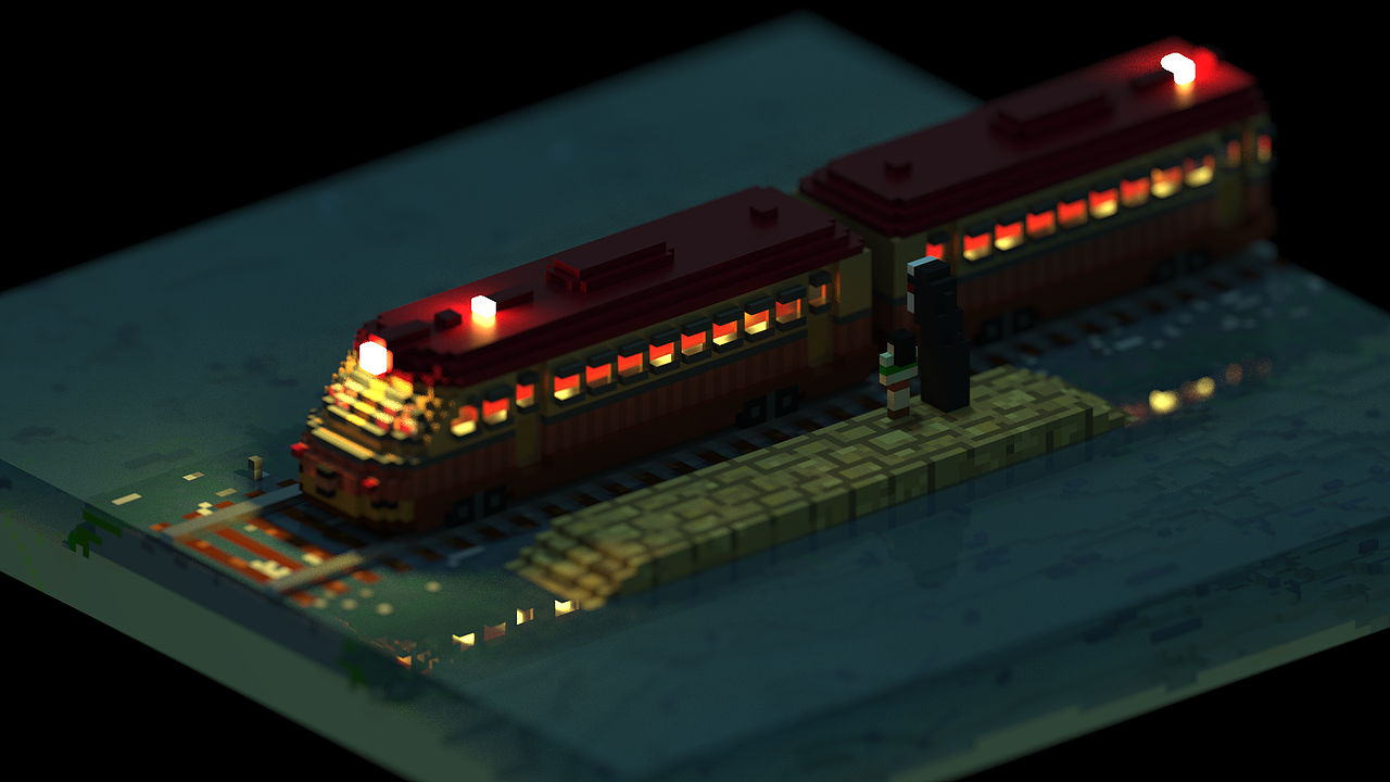 magicavoxel-千与千寻的海上火车站（图ZOTI0NzM5ODg=） - 动画/影视 - 站酷设计师GuomuGuomu原创素材 - 站酷ZCOOL
