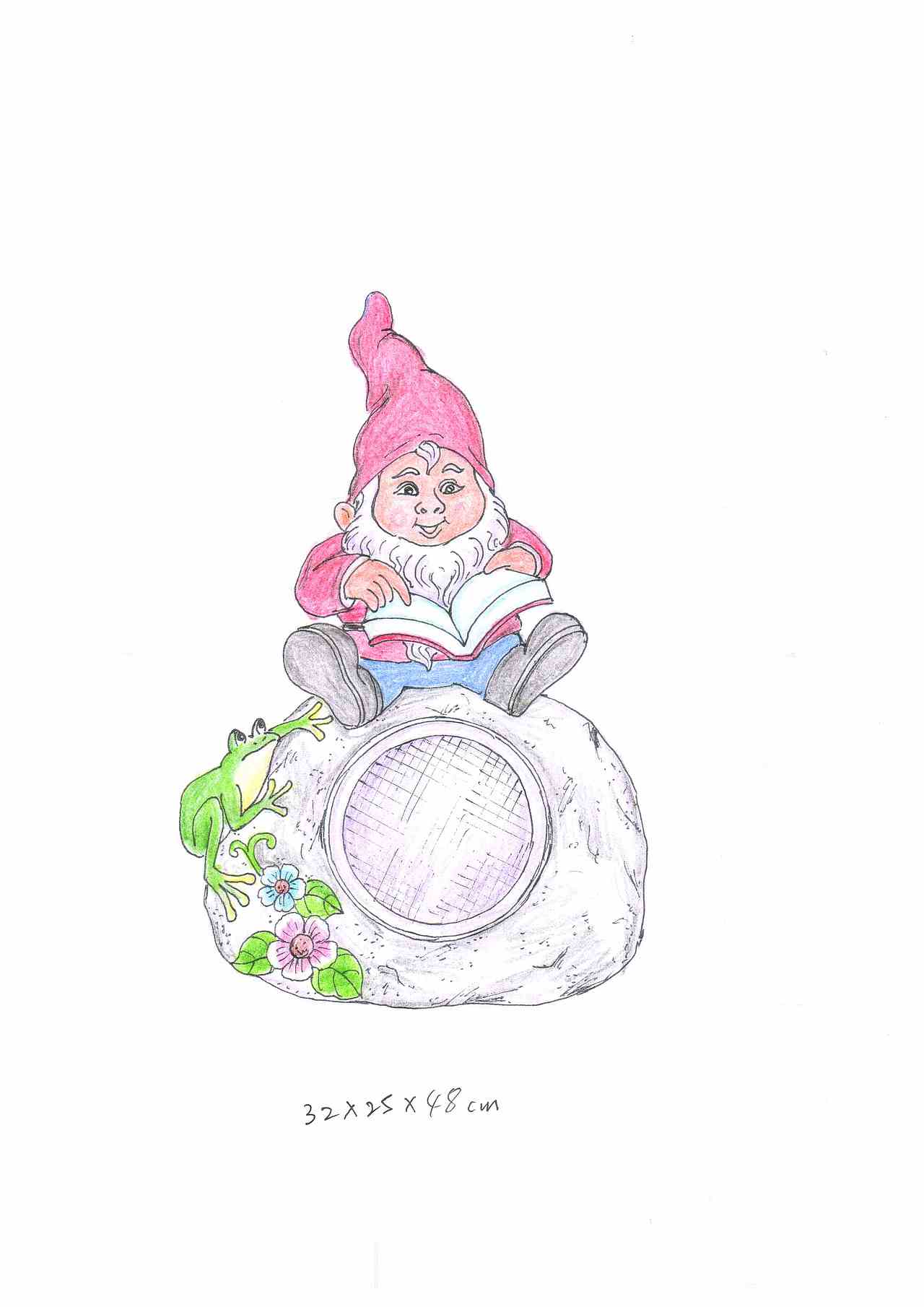 彩铅手绘太阳能音箱。