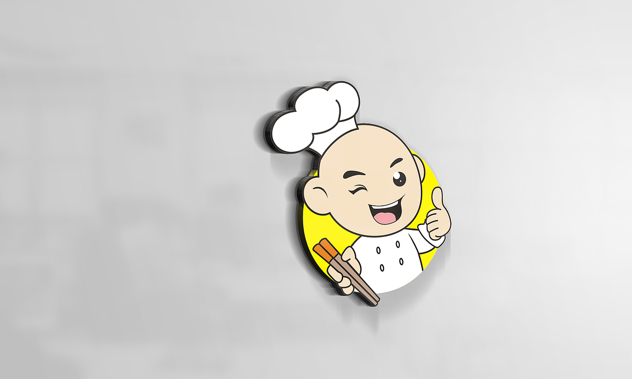 卡通厨师餐饮饭馆外卖LOGO商标设计
