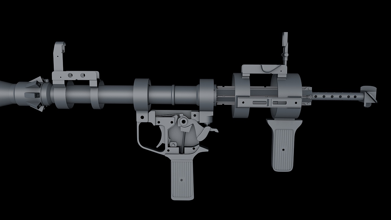 rpg火箭筒细分拓扑模型(c4d)