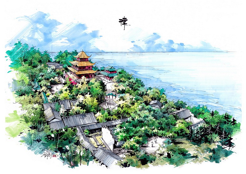 吕律谱景观手绘作品(卓越手绘)