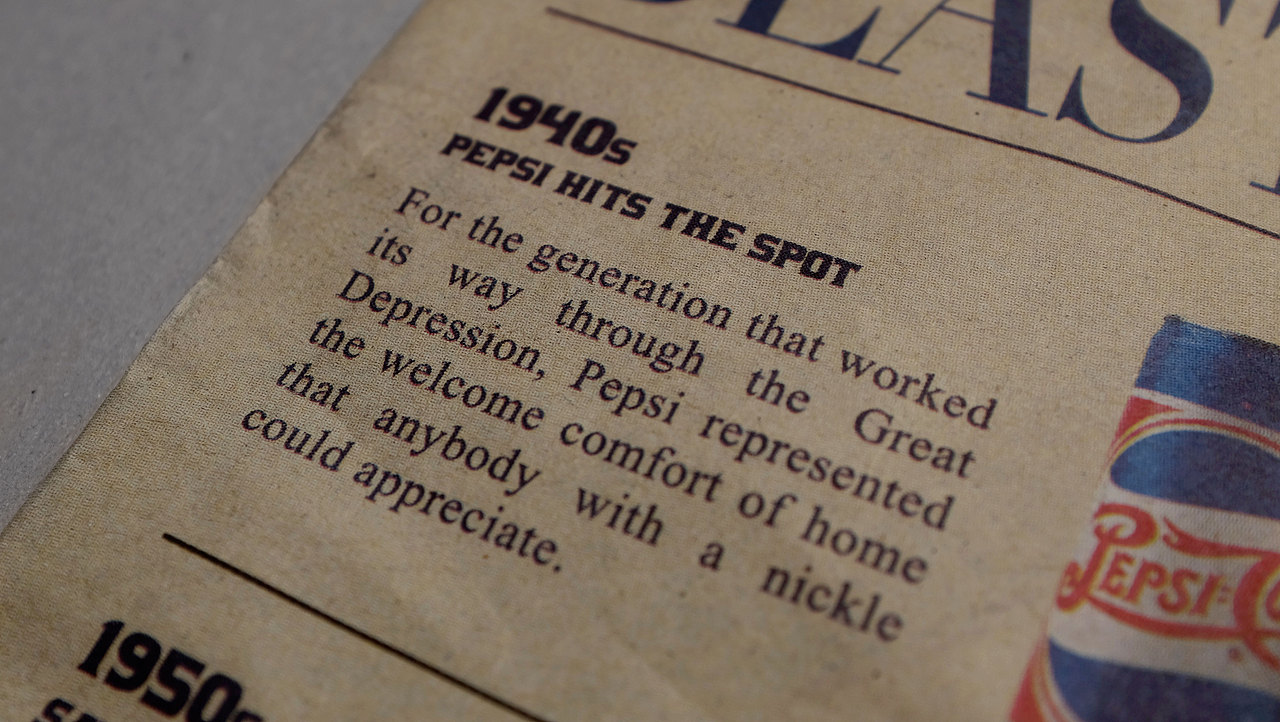 百事可乐-返回旧时 报纸视觉