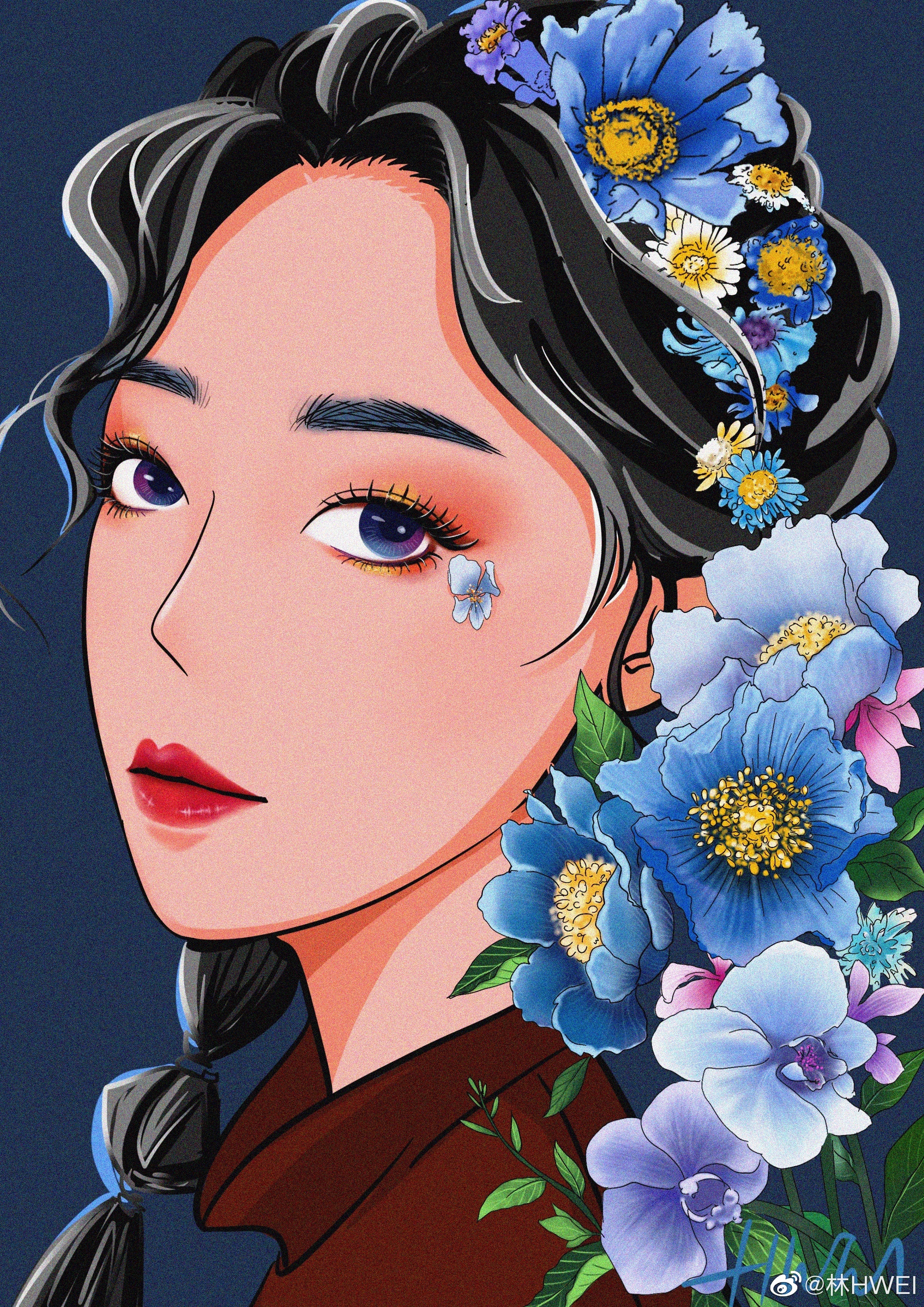 板绘-花仙子女孩儿系列|插画|创作习作|修仙掉发_原创作品-站酷zcool