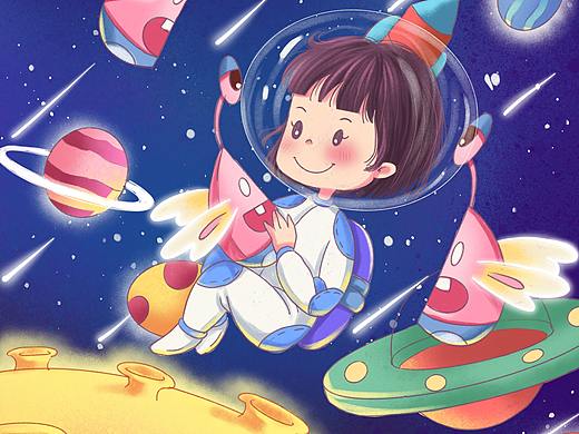 太空遨游（个人主页-ZNDU3NjAyNzY=） - 儿童插画 - 站酷设计师摩丝卡卡原创素材 - 站酷ZCOOL