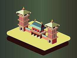 2.5D中国风建筑2