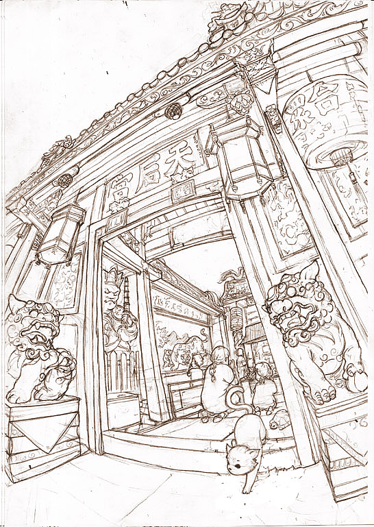 民国时期的汕头老市区——曾经繁华的小公园（图ZNzkxOTYyOA==） - 绘本 - 站酷设计师KinYip原创素材 - 站酷ZCOOL