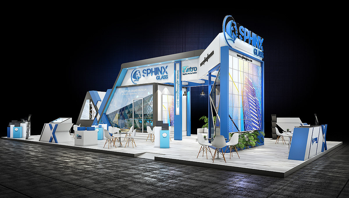 展会展台3d效果图设计
