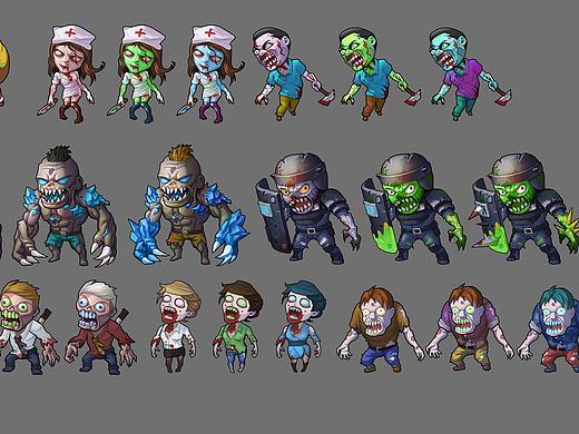 一个竖版的丧尸小游戏（个人主页-ZNTc0ODYzMjA=） - 游戏原画 - 站酷设计师苏森原创素材 - 站酷ZCOOL
