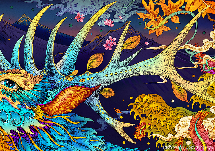 2015.成都麓湖年度插画之《秋鹿篇》（图ZMzY1MzQ1Mjg=） - 商业插画 - 站酷设计师Rlon原创素材 - 站酷ZCOOL