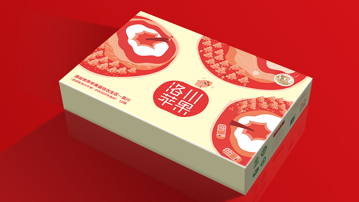 幸福果优然四季洛川苹果包装设计