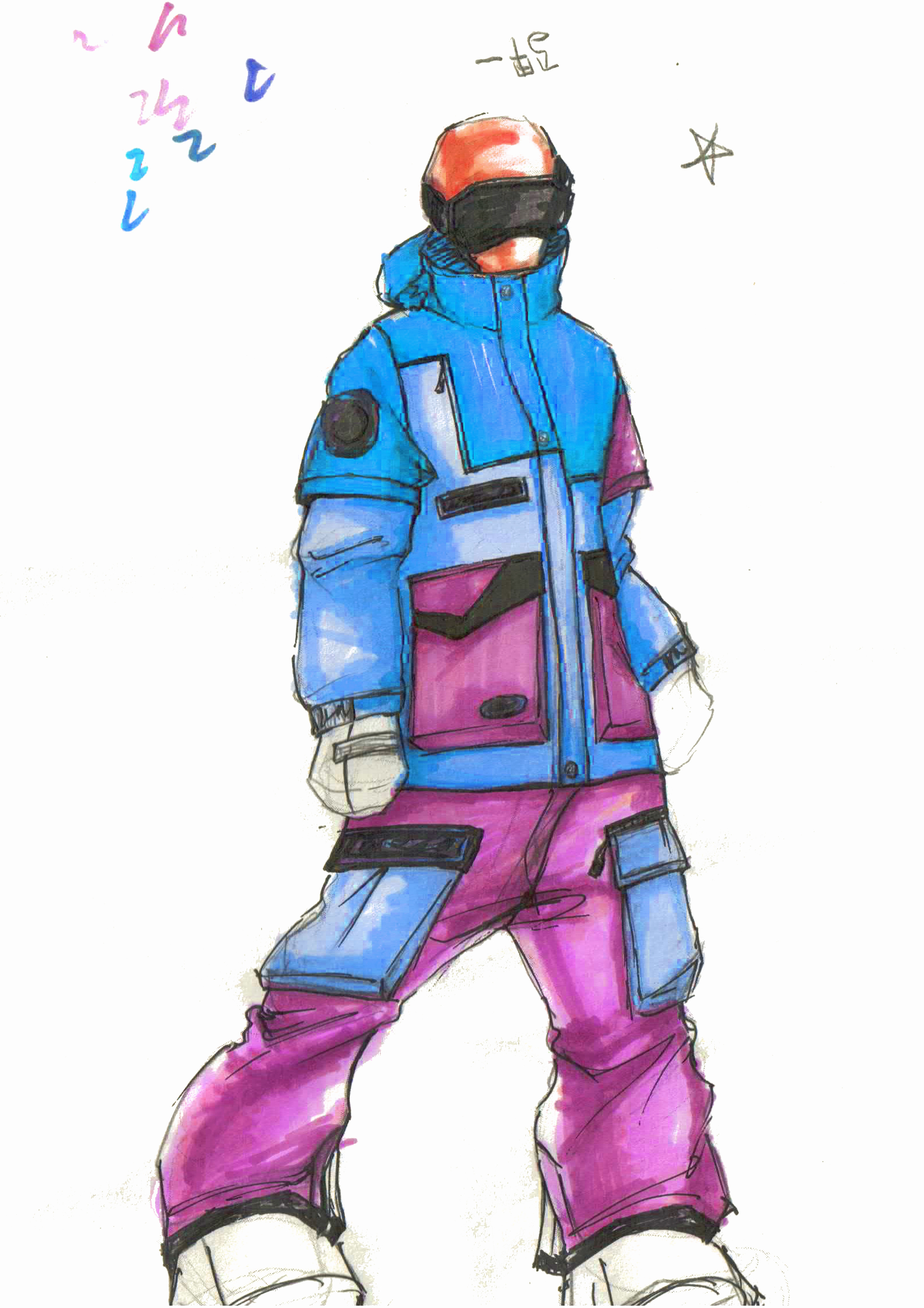 滑雪服手绘|服装|运动服饰|董神神 - 原创作品 - 站酷 (zcool)