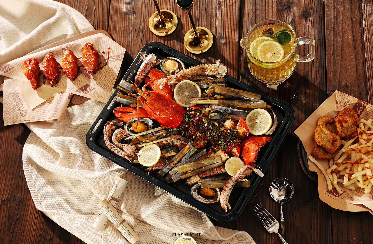 美食摄影 | 波士顿龙虾 海鲜大咖 炸鸡薯条 菜单（图ZMjg0NzA3NTY0） - 美食摄影 - 站酷设计师刘手电视務所原创素材 - 站酷ZCOOL