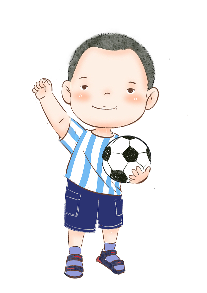 足球宝贝Q版插画