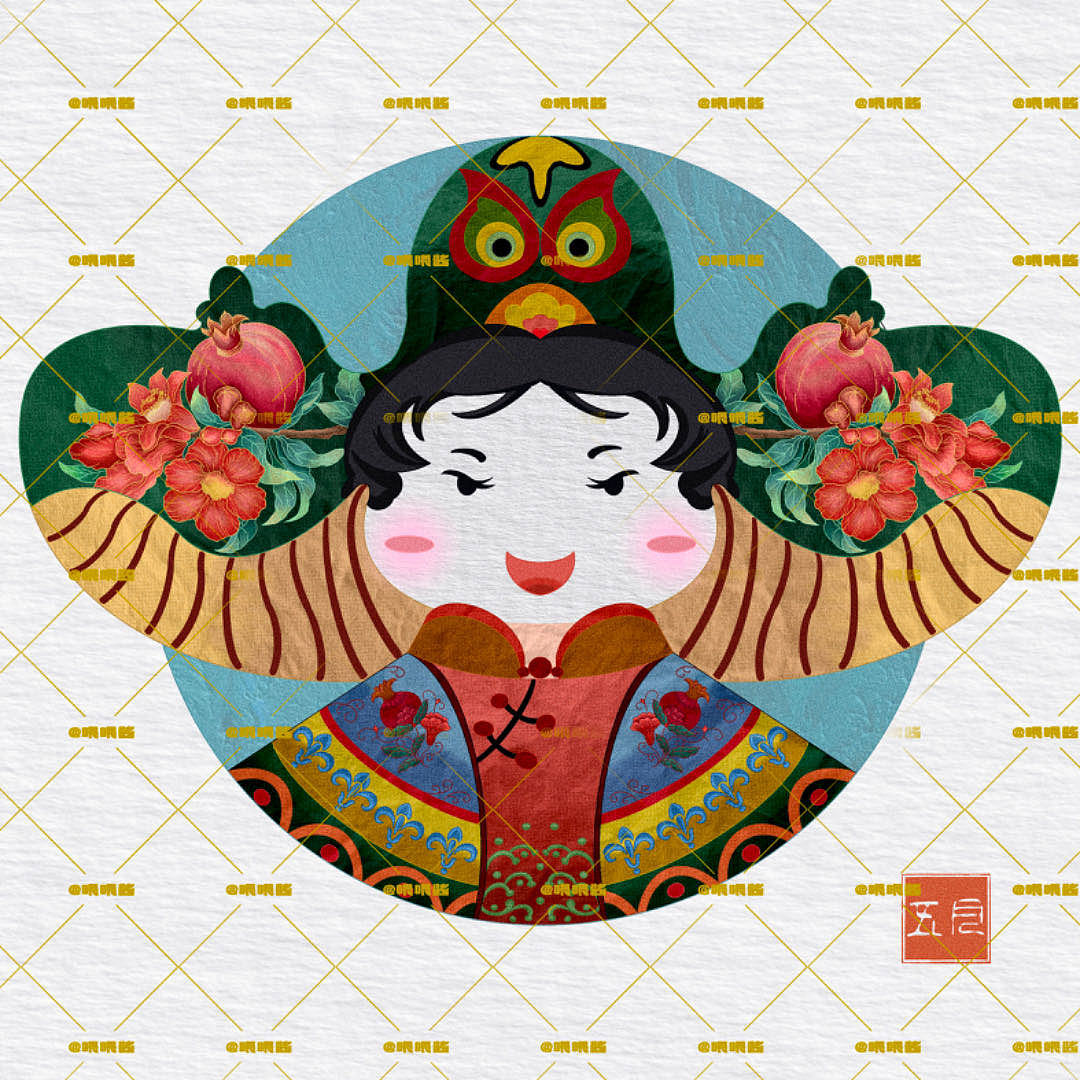系列套作 12月花令———风筝娃娃