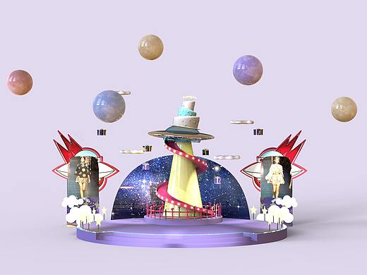 外星太空卡通舞台美陈